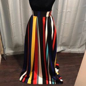 Multicolored striped maxi skirt